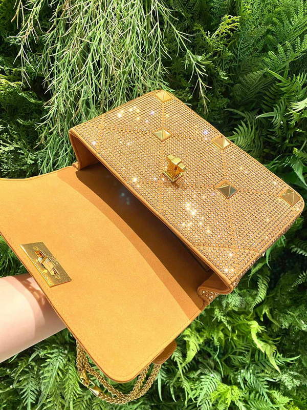 Valentino V0082 Vsling Mini Bag With Sparkling Embroidery Gold