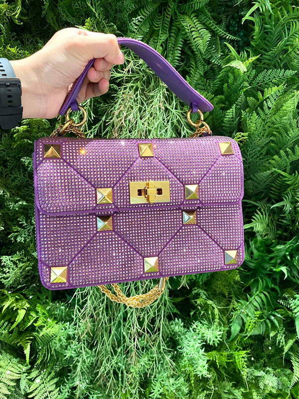 Valentino V0082 Vsling Mini Bag With Sparkling Embroidery Purple - Default Title - View 1