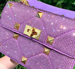 Valentino V0082 Vsling Mini Bag With Sparkling Embroidery Purple - Default Title - View 2