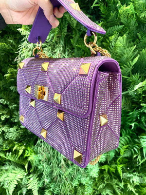 Valentino V0082 Vsling Mini Bag With Sparkling Embroidery Purple - Default Title - View 3