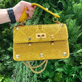Valentino V0082 Vsling Mini Bag With Sparkling Embroidery Yellow - Default Title - View 1