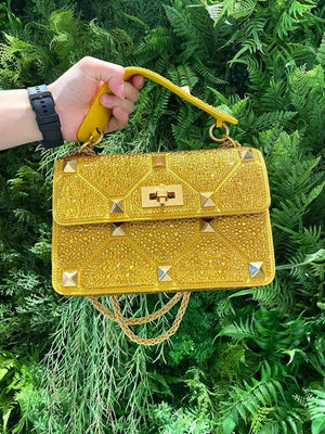 Valentino V0082 Vsling Mini Bag With Sparkling Embroidery Yellow - Default Title - View 1