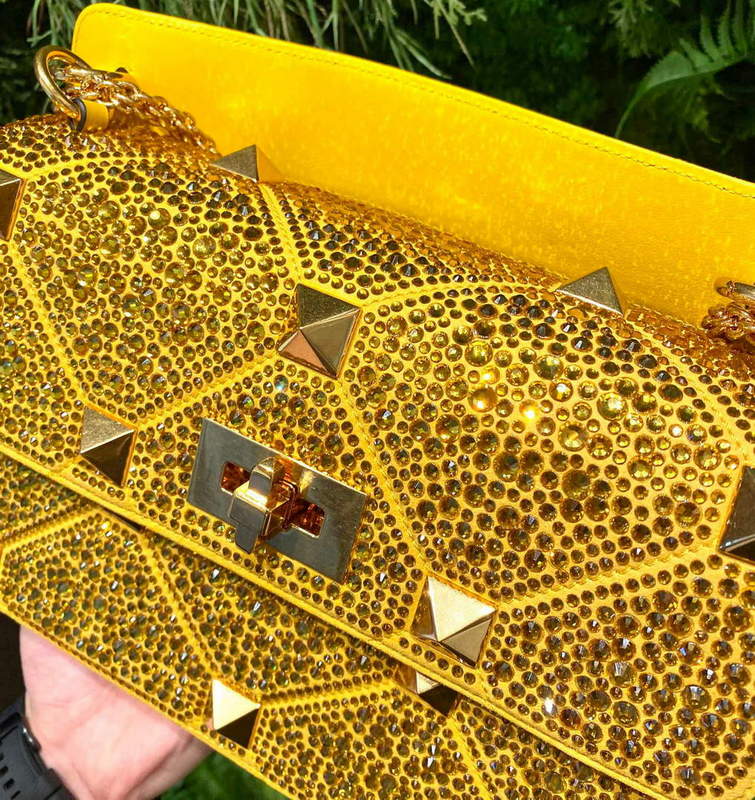 Valentino V0082 Vsling Mini Bag With Sparkling Embroidery Yellow