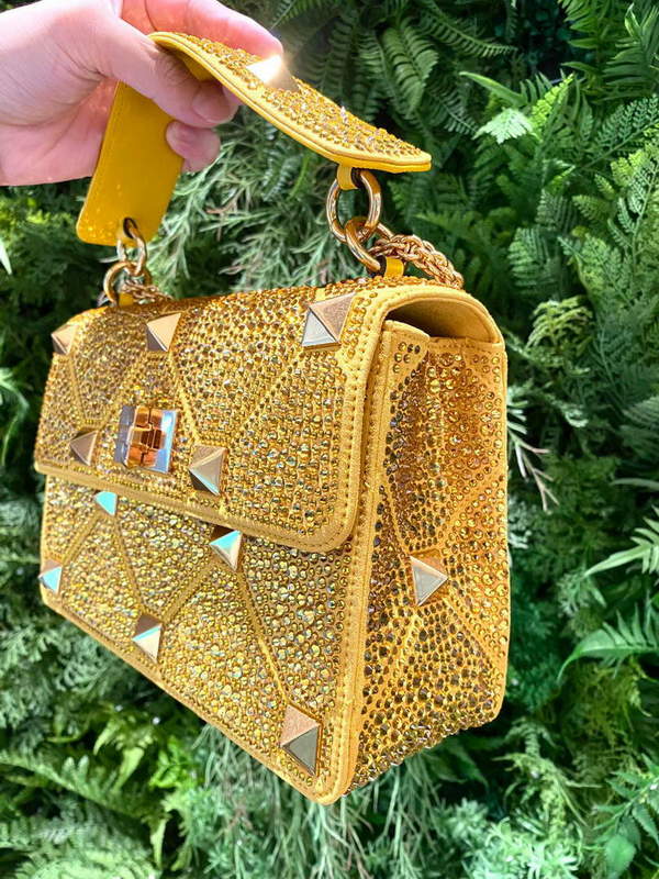 Valentino V0082 Vsling Mini Bag With Sparkling Embroidery Yellow