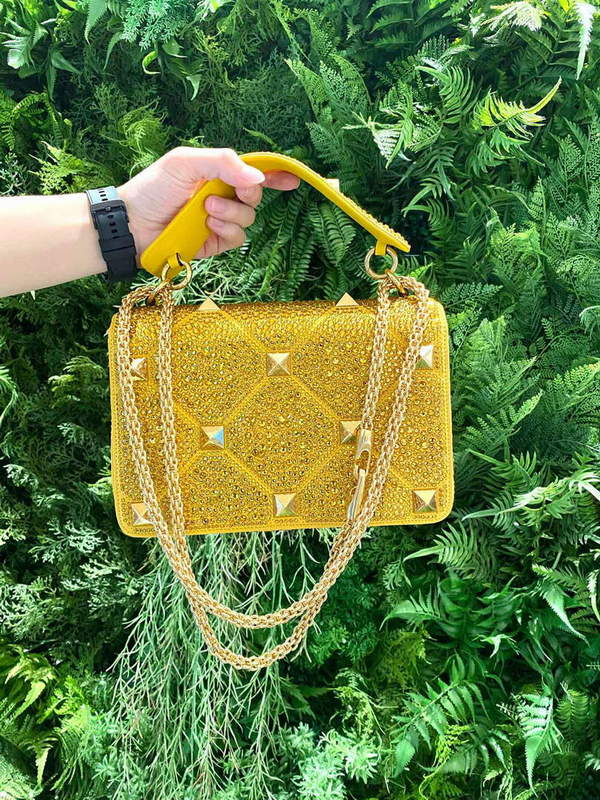 Valentino V0082 Vsling Mini Bag With Sparkling Embroidery Yellow