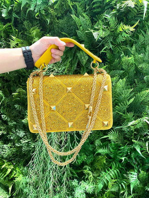 Valentino V0082 Vsling Mini Bag With Sparkling Embroidery Yellow - Default Title - View 4