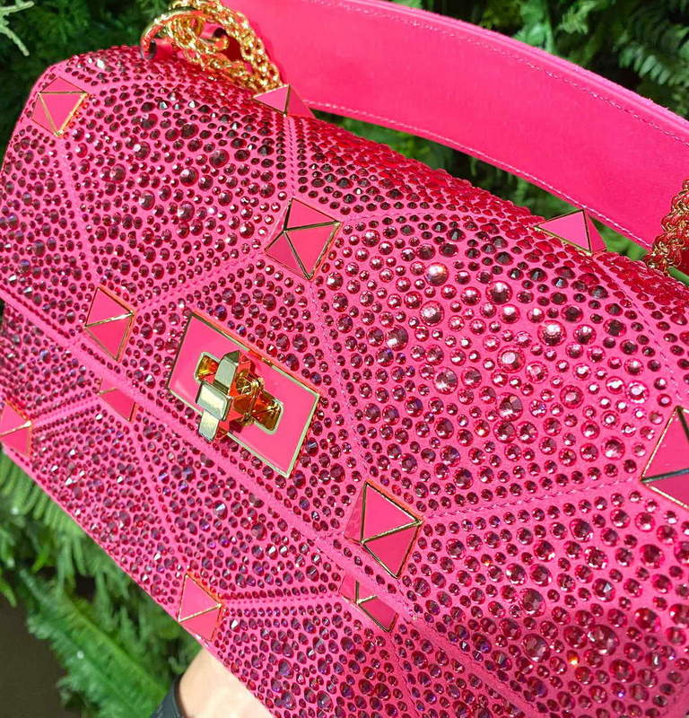 Valentino V0082 Vsling Mini Bag With Sparkling Embroidery Plum