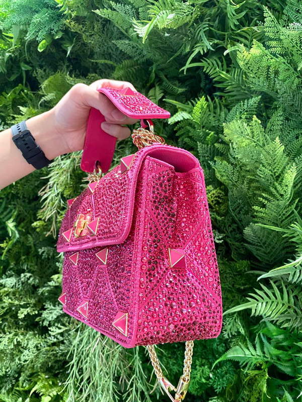 Valentino V0082 Vsling Mini Bag With Sparkling Embroidery Plum