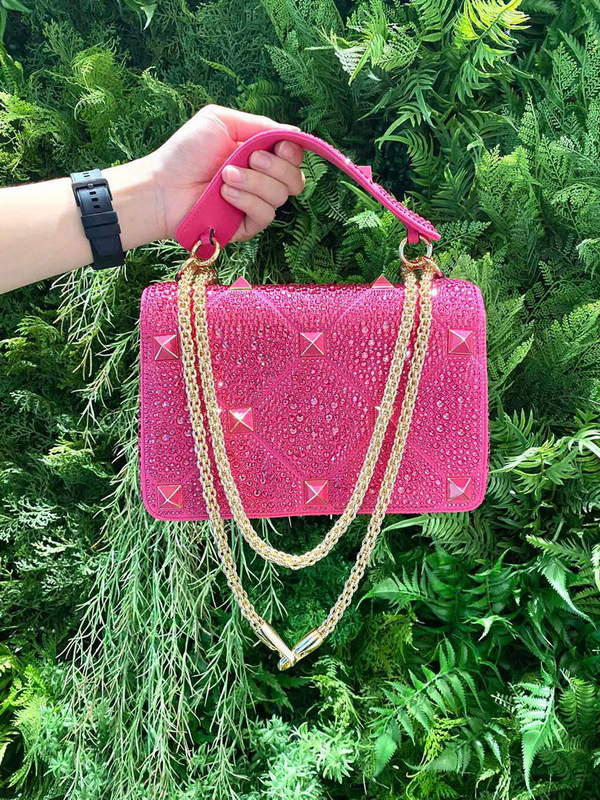 Valentino V0082 Vsling Mini Bag With Sparkling Embroidery Plum