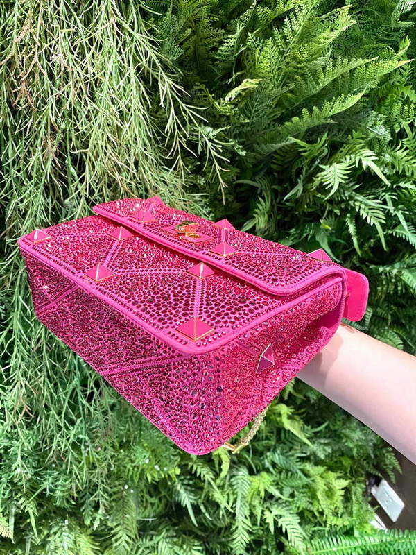 Valentino V0082 Vsling Mini Bag With Sparkling Embroidery Plum