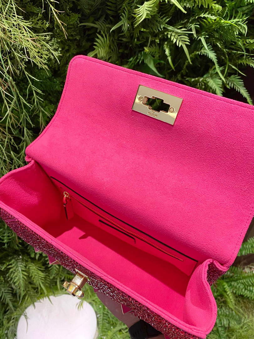 Valentino V0082 Vsling Mini Bag With Sparkling Embroidery Plum