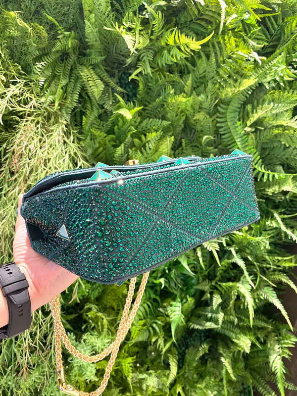 Valentino V0082 Vsling Mini Bag With Sparkling Embroidery Green