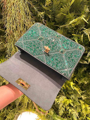 Valentino V0082 Vsling Mini Bag With Sparkling Embroidery Green - Default Title - View 6