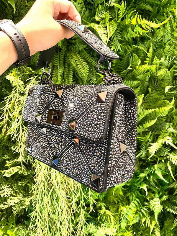 Valentino V0082 Vsling Mini Bag With Sparkling Embroidery Black