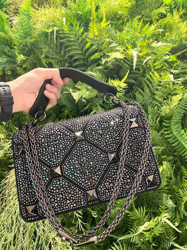 Valentino V0082 Vsling Mini Bag With Sparkling Embroidery Black