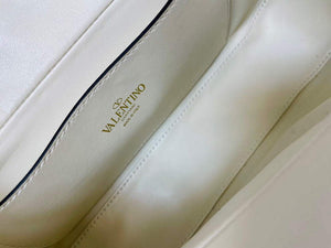 Valentino V0570 Stud Sign Grainy Calfskin Hobo Bag Light Ivory - Default Title - View 5