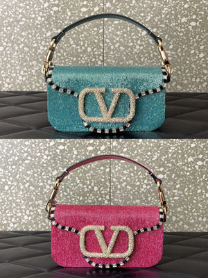 Valentino V3WCRYSTALSILVER Valentino Loc¨° Foldover Top Small Shoulder Bag Ligth Blue - Default Title - View 2