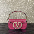 Valentino V3WCRYSTALSILVER Valentino Loc¨° Foldover Top Small Shoulder Bag Pink