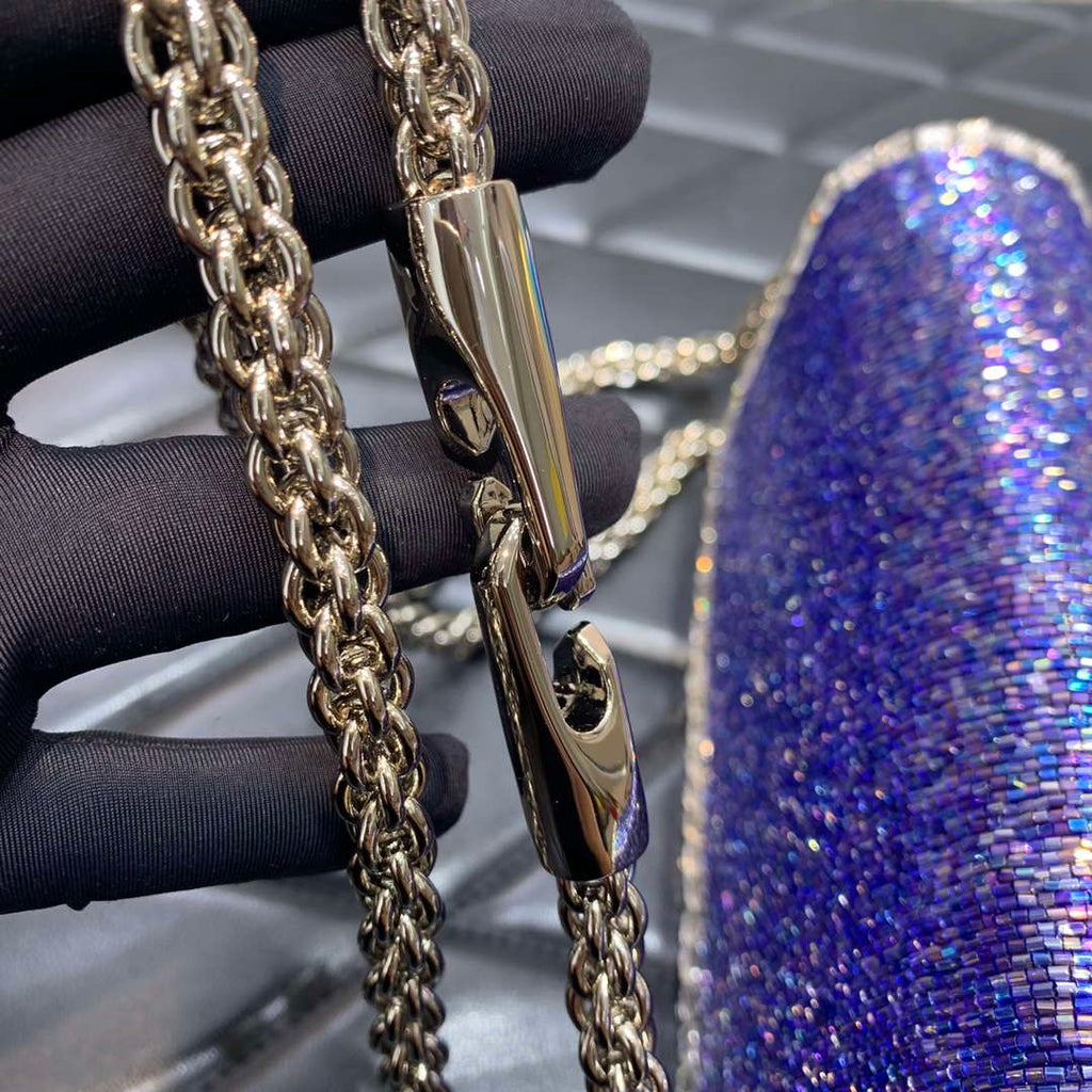 Valentino V3WCRYSTALSILVER Valentino Loc¨° Foldover Top Small Shoulder Bag Purple