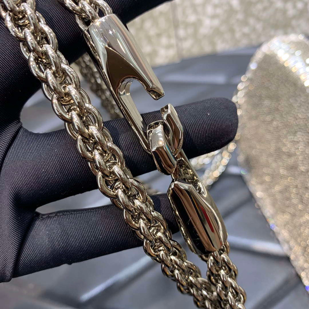 Valentino V3WCRYSTALSILVER Valentino Loc¨° Foldover Top Small Shoulder Bag Silver