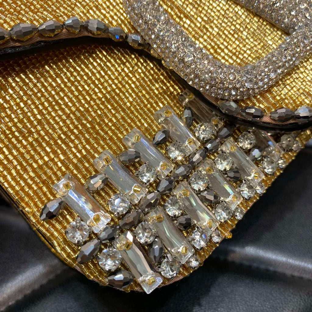 Valentino V3WCRYSTALSILVER Valentino Loc¨° Foldover Top Small Shoulder Bag Yellow