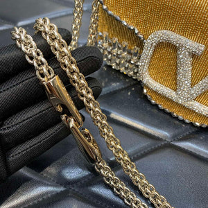 Valentino V3WCRYSTALSILVER Valentino Loc¨° Foldover Top Small Shoulder Bag Yellow - Default Title - View 6