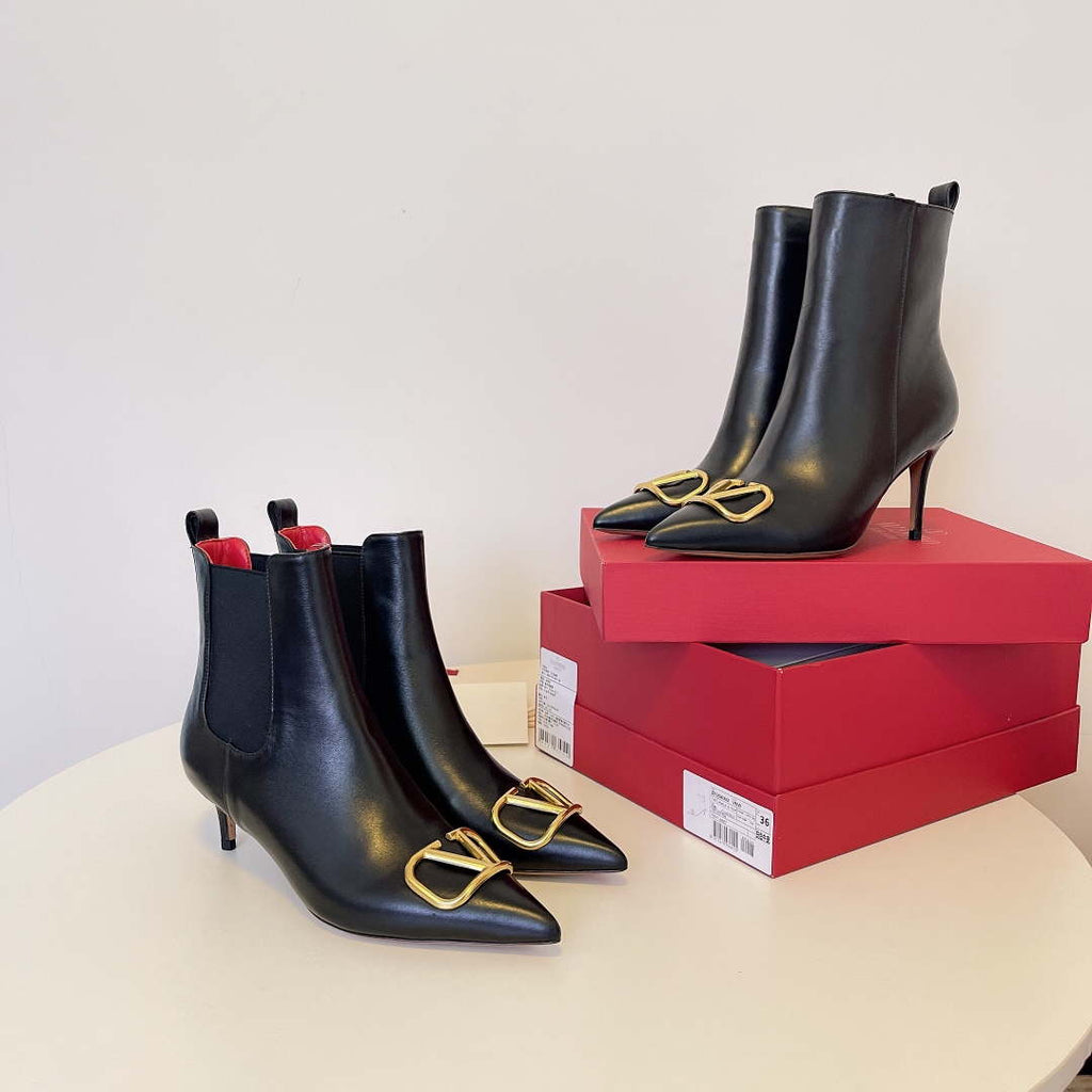 Valentino VLogo Ankle Boots Fashion Shoes 50MM V62397