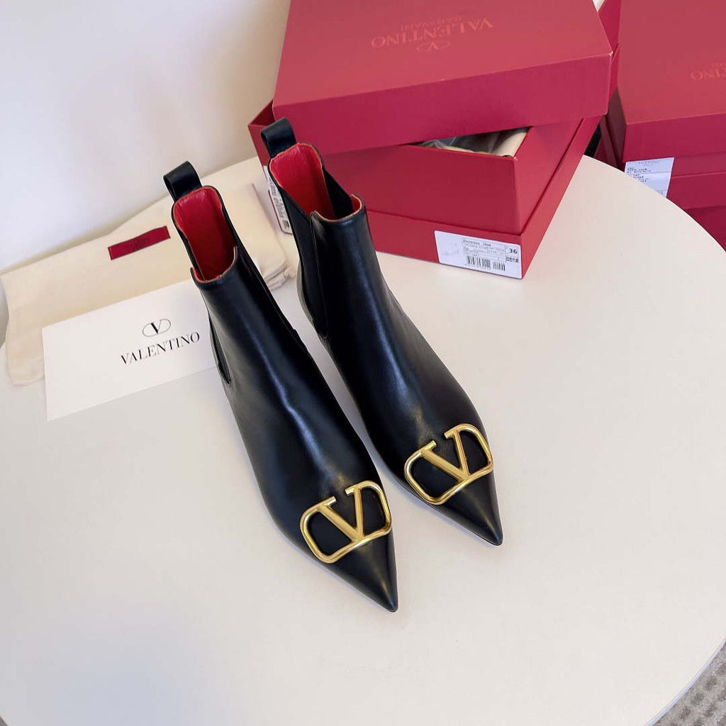 Valentino VLogo Ankle Boots Fashion Shoes 50MM V62397