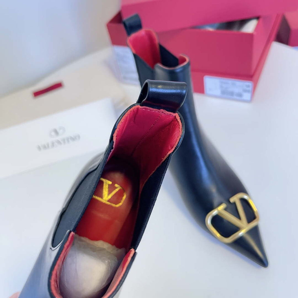 Valentino VLogo Ankle Boots Fashion Shoes 50MM V62397
