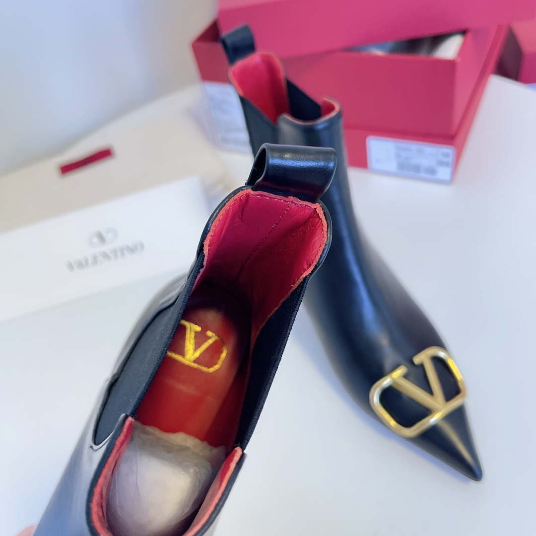 Valentino VLogo Ankle Boots Fashion Shoes 50MM V62397