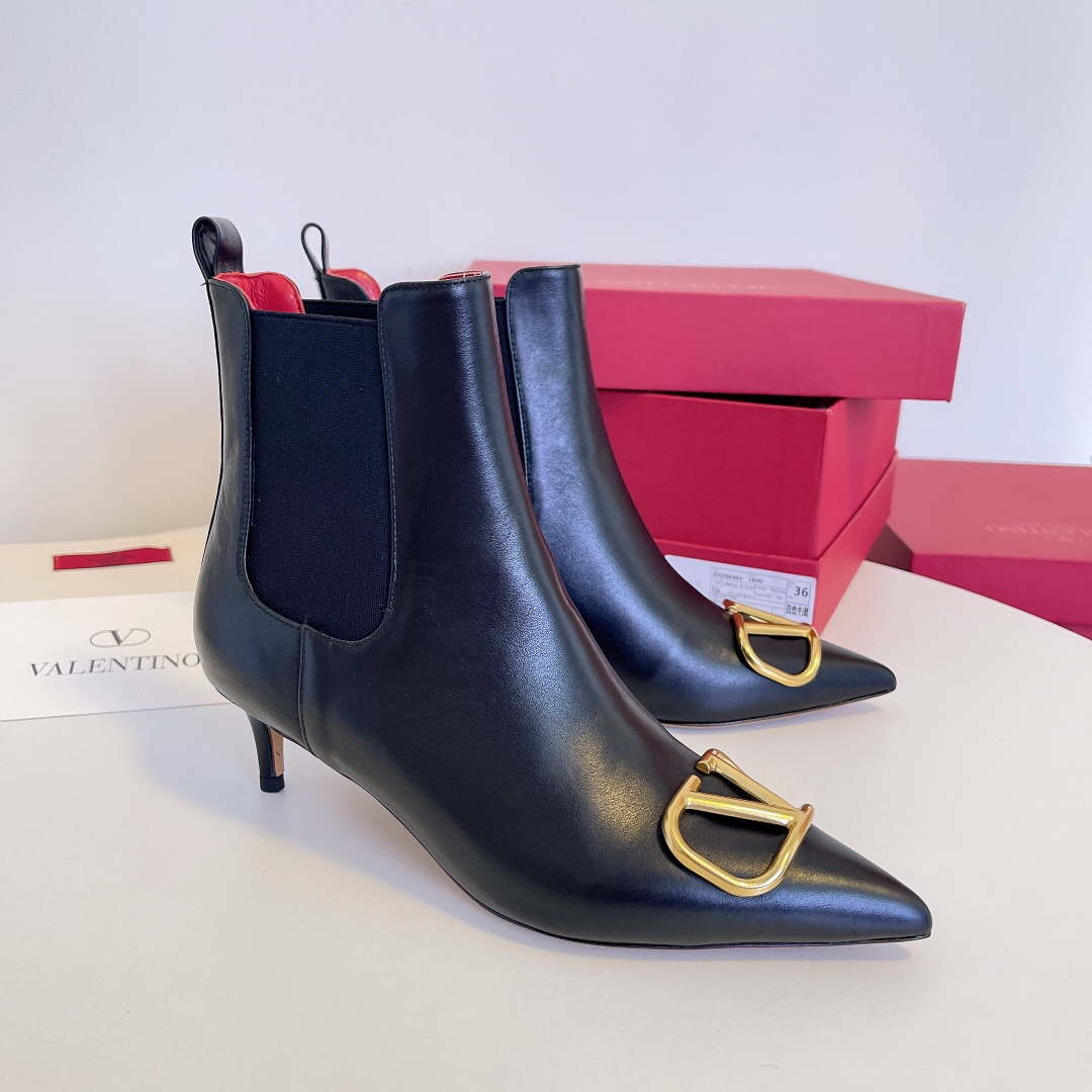Valentino VLogo Ankle Boots Fashion Shoes 50MM V62397