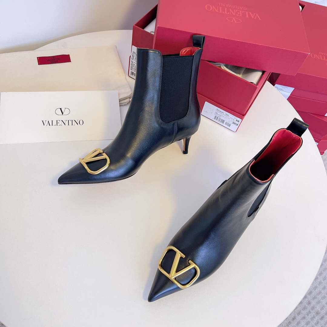 Valentino VLogo Ankle Boots Fashion Shoes 50MM V62397
