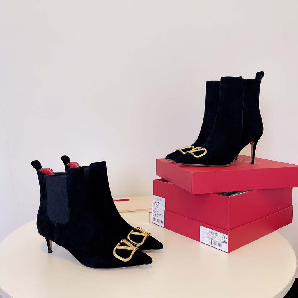 Valentino VLogo Ankle Boots Fashion Shoes 50MM V62398