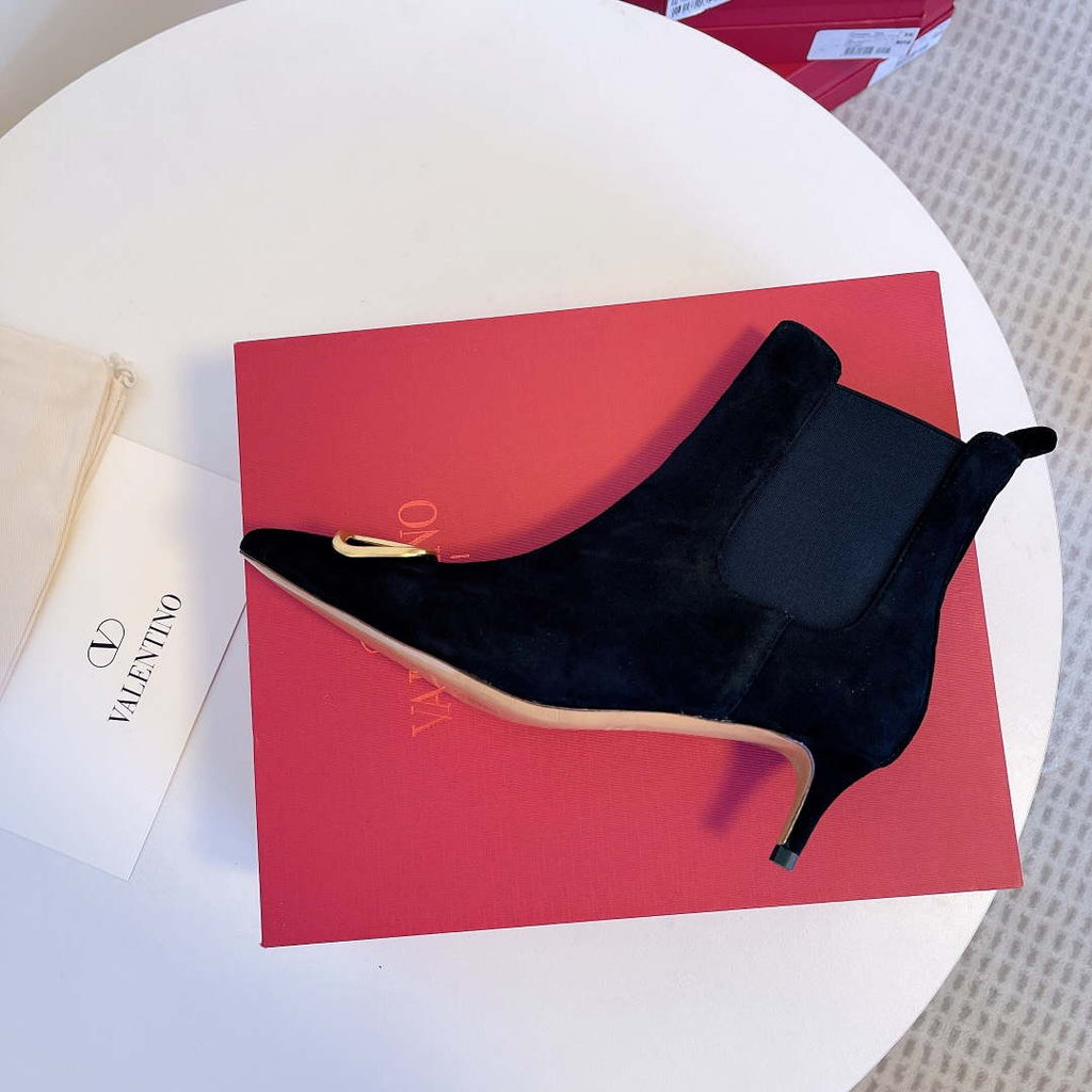 Valentino VLogo Ankle Boots Fashion Shoes 50MM V62398
