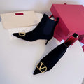 Valentino VLogo Ankle Boots Fashion Shoes 50MM V62398