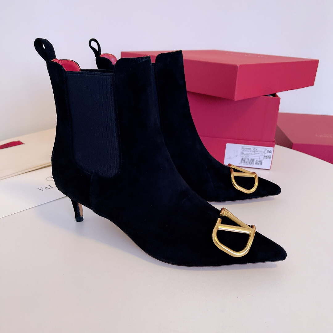 Valentino VLogo Ankle Boots Fashion Shoes 50MM V62398