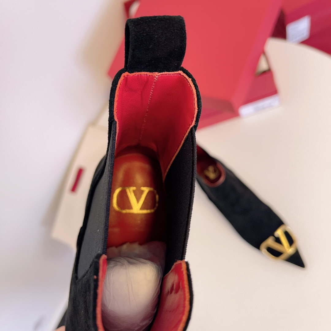Valentino VLogo Ankle Boots Fashion Shoes 50MM V62398