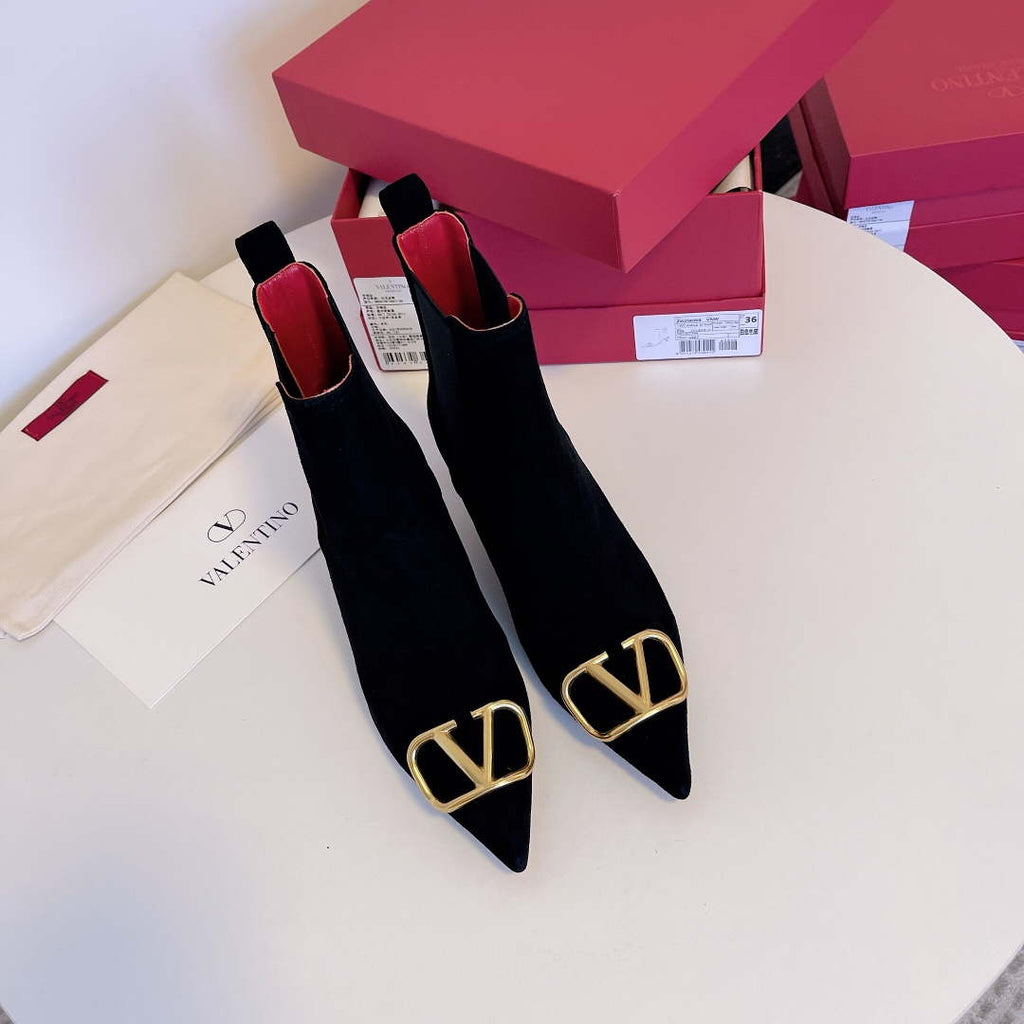 Valentino VLogo Ankle Boots Fashion Shoes 50MM V62398