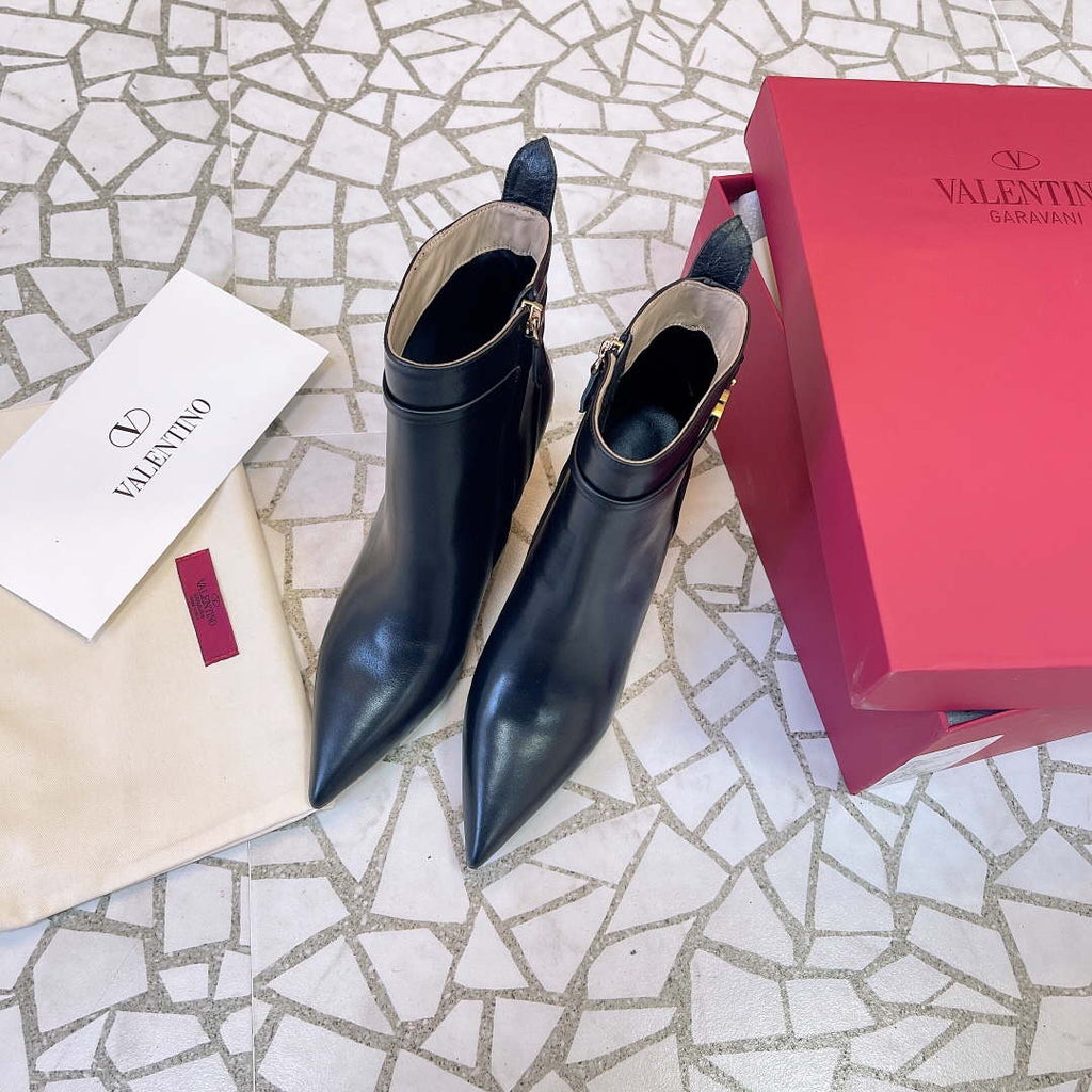 Valentino VLogo Ankle Boots Fashion Shoes 75MM V62394
