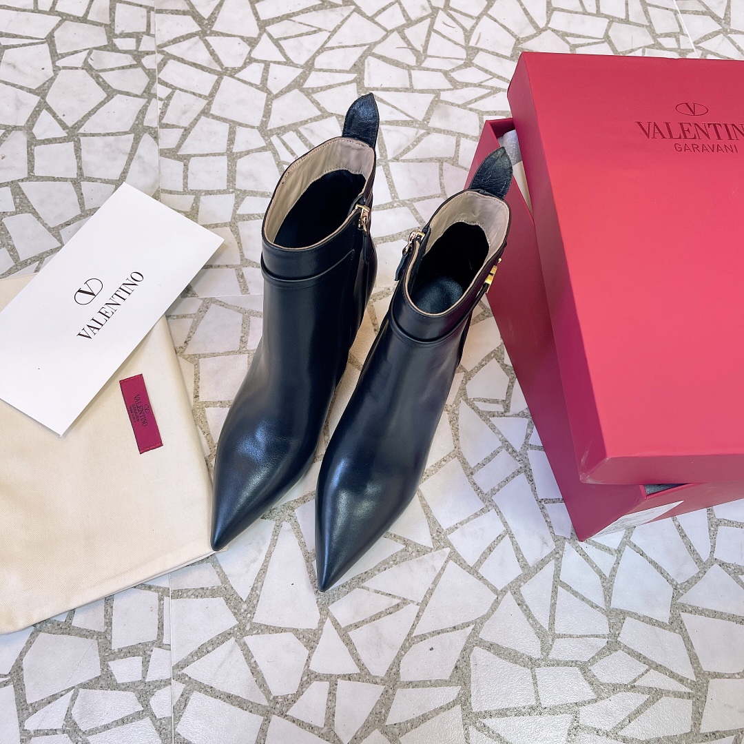 Valentino VLogo Ankle Boots Fashion Shoes 75MM V62394