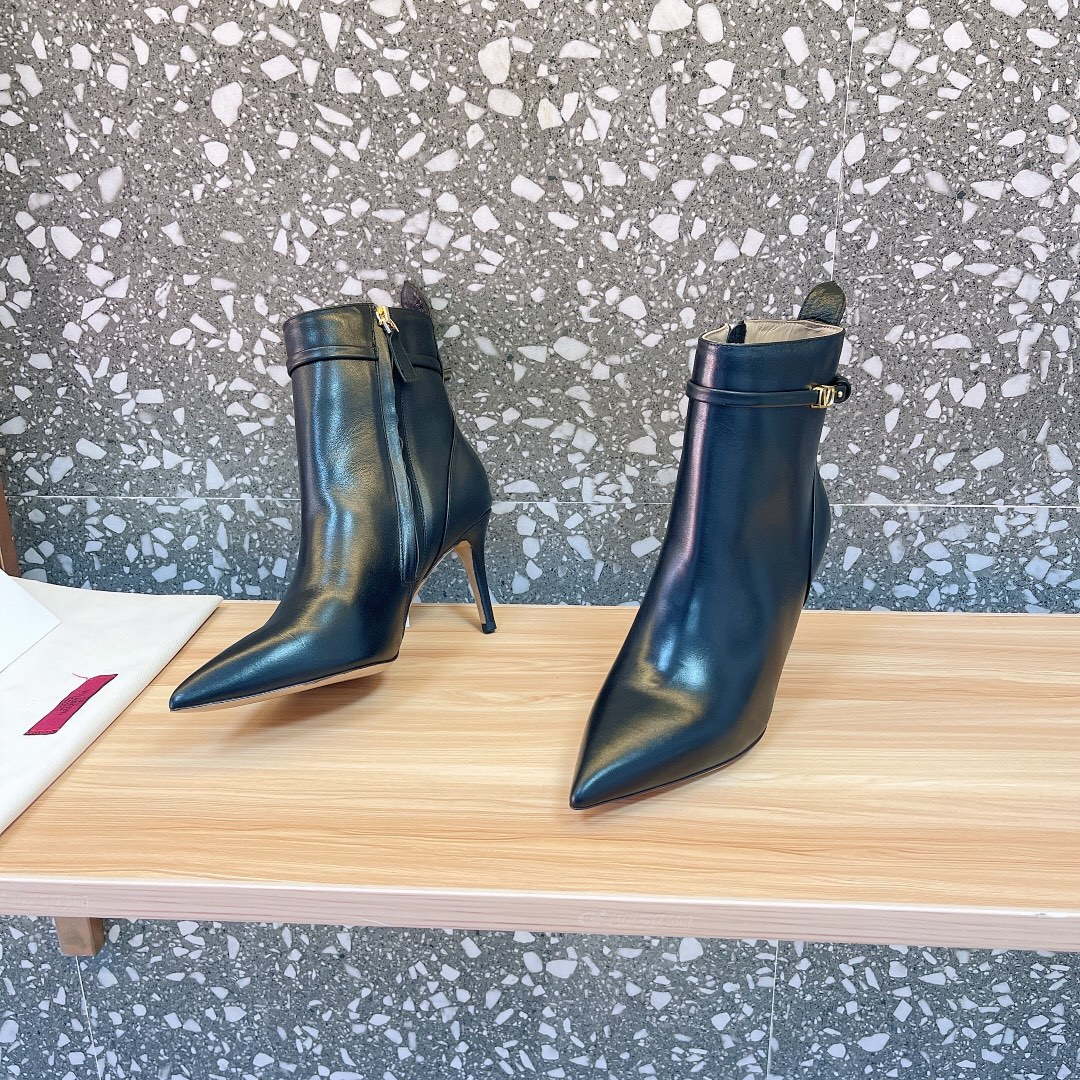 Valentino VLogo Ankle Boots Fashion Shoes 75MM V62394