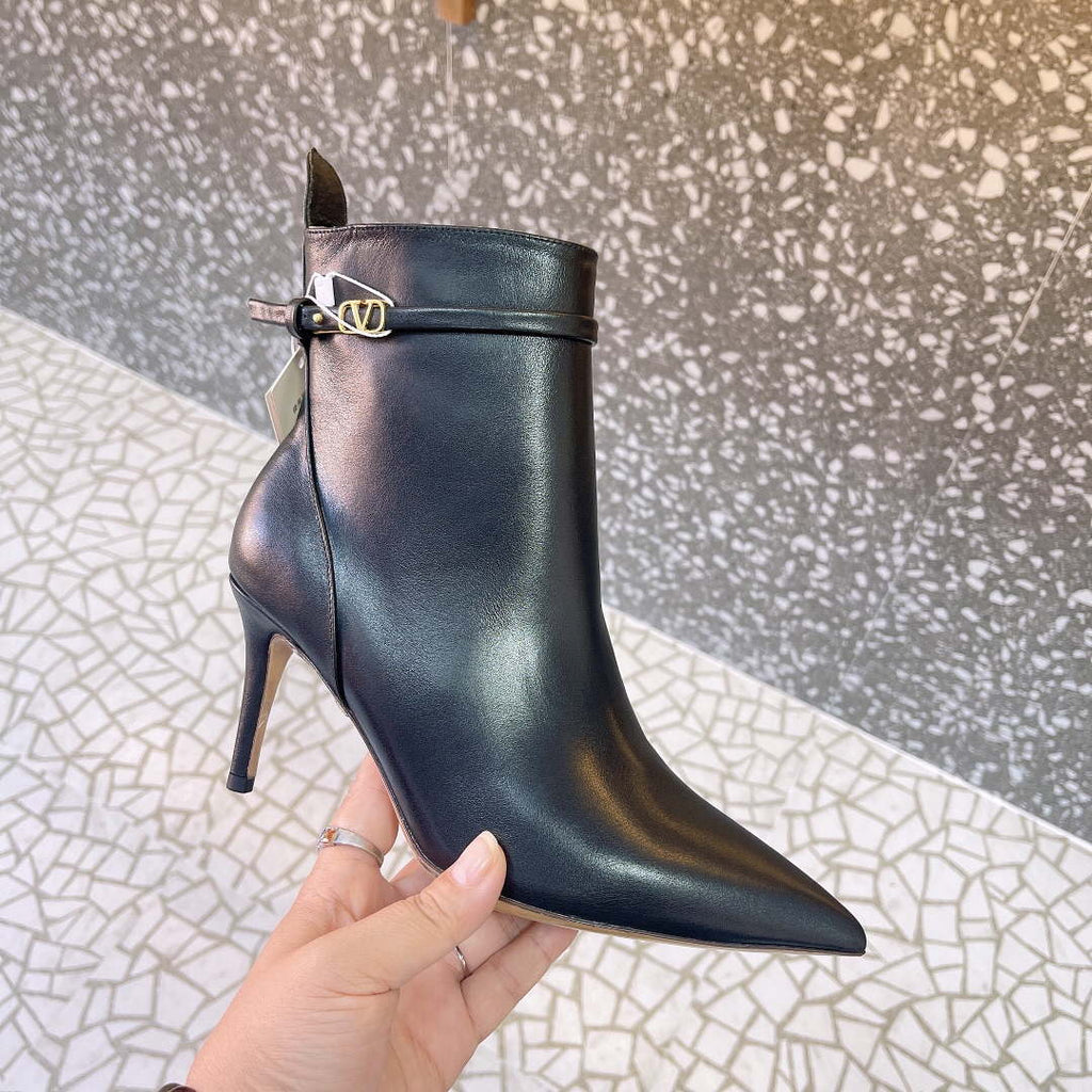 Valentino VLogo Ankle Boots Fashion Shoes 75MM V62394
