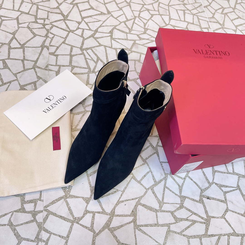 Valentino VLogo Ankle Boots Fashion Shoes 75MM V62395