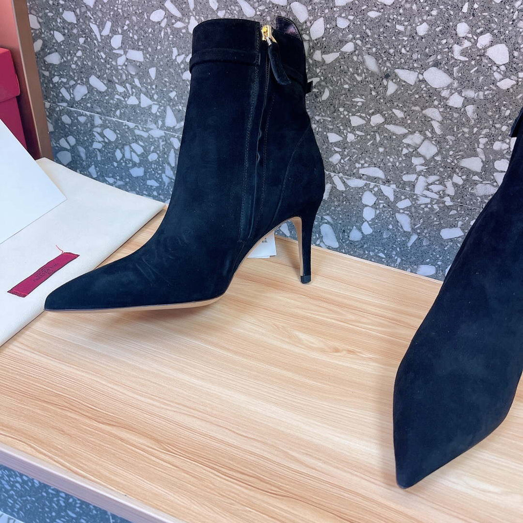 Valentino VLogo Ankle Boots Fashion Shoes 75MM V62395