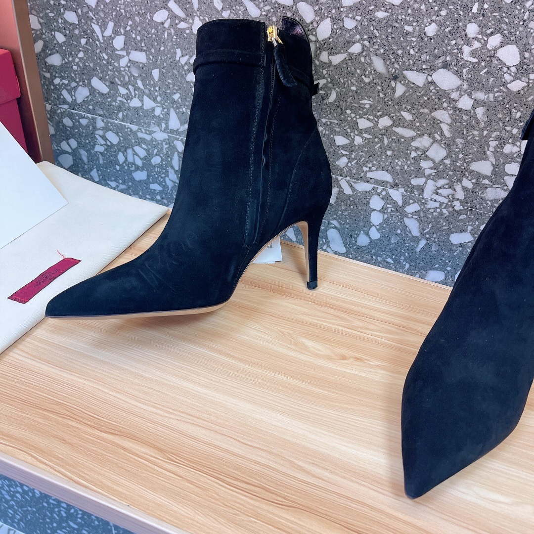 Valentino VLogo Ankle Boots Fashion Shoes 75MM V62395