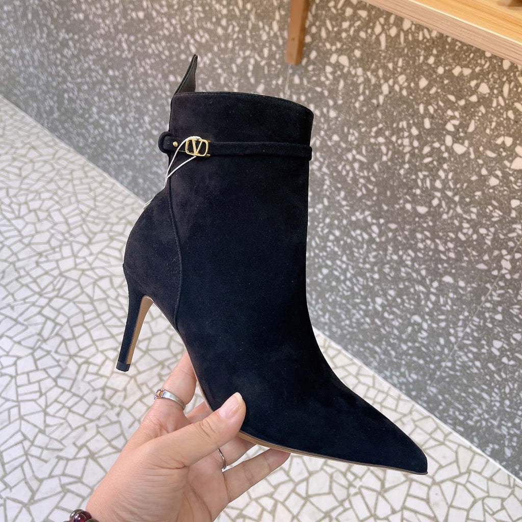 Valentino VLogo Ankle Boots Fashion Shoes 75MM V62395
