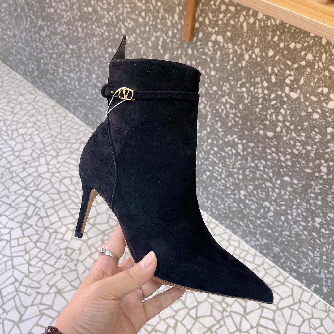 Valentino VLogo Ankle Boots Fashion Shoes 75MM V62395