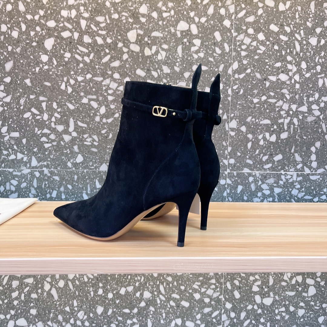 Valentino VLogo Ankle Boots Fashion Shoes 75MM V62395