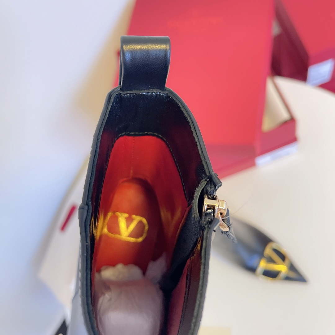 Valentino VLogo Ankle Boots Fashion Shoes 75MM V62396