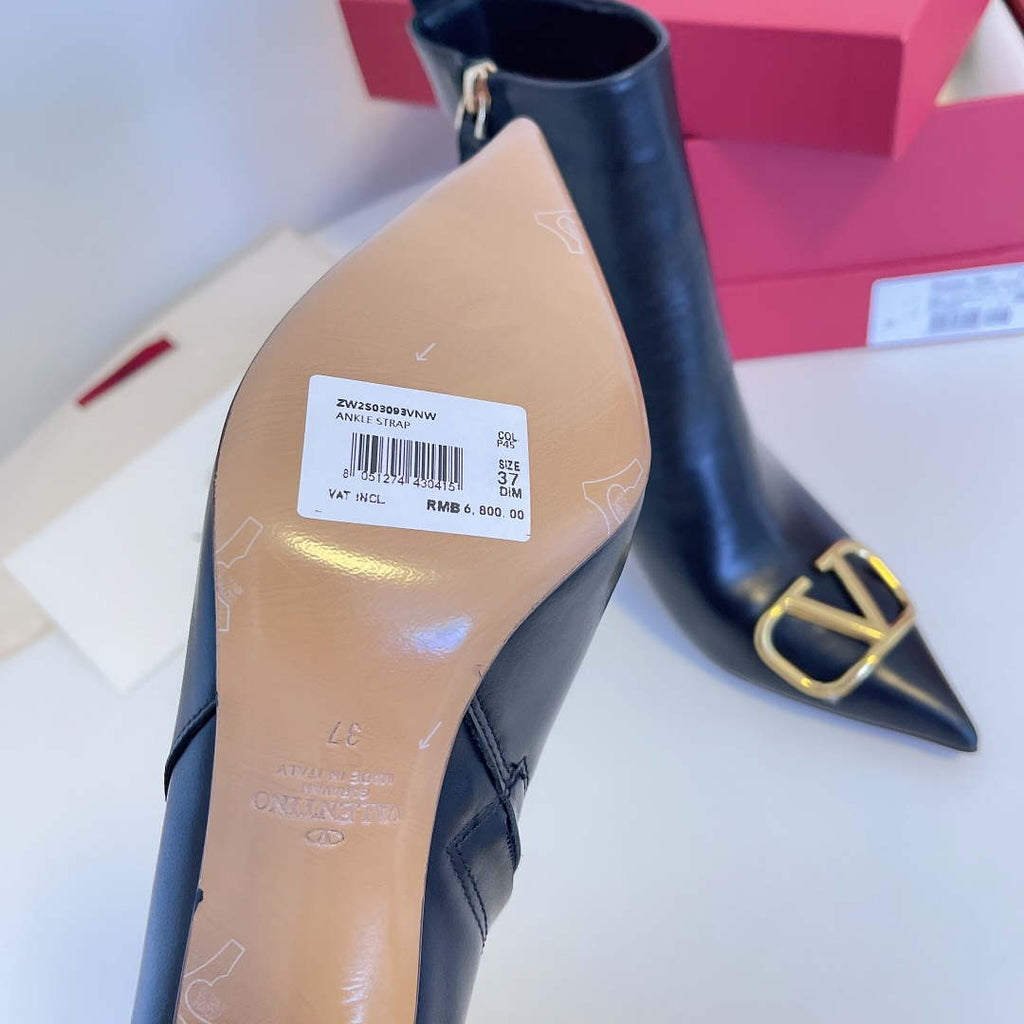 Valentino VLogo Ankle Boots Fashion Shoes 75MM V62396